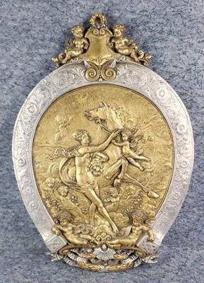 3d ceramic wall plaque goddesses with cherubs and horses