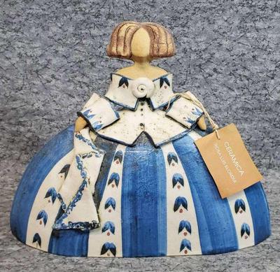 Hand crafted terracotta rosa luis elordui figural sculpture