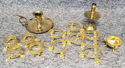 Brass italian fancy egg holders candle holders