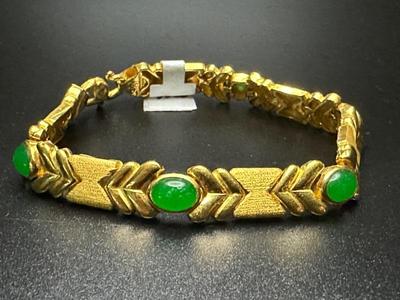 24k gold and jade bracelet