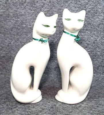 12 inch ceramic siamese cat figurines