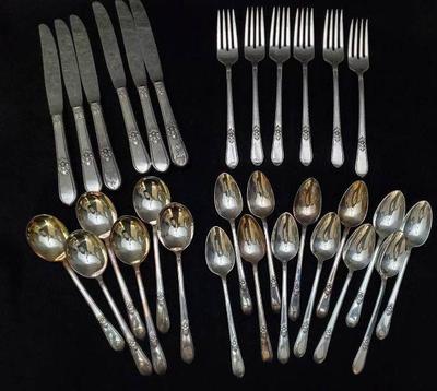 Silverplated 1847 rogers adoration pattern flatware
