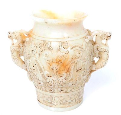 Lot 251 chinese white hardstone vessel