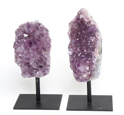Lot 160 pair of amethyst druzy