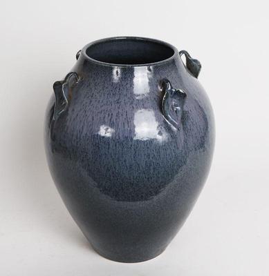 Lot 315 chinese eggshell navy blue vase