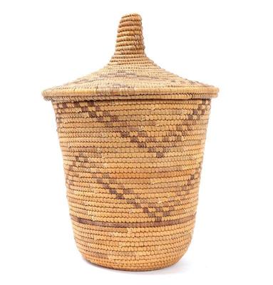 Lot 326 native american style lidded basket