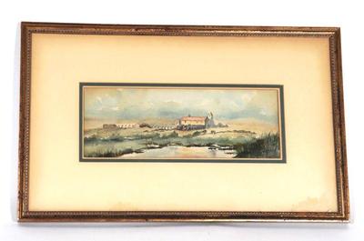 Lot 337 impressionist san luis rey mission' watercolour, signed turton