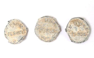 Lot 335 trio of shipwreck flour token coins england