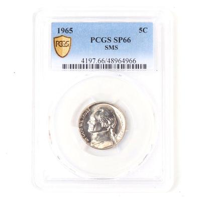 Lot 145 1965 pcgs sp66 graded jefferson nickel
