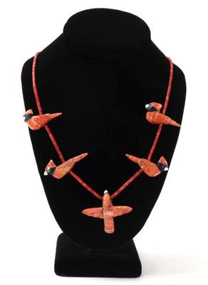 Lot 111 stunning coral cardinal and bead necklace