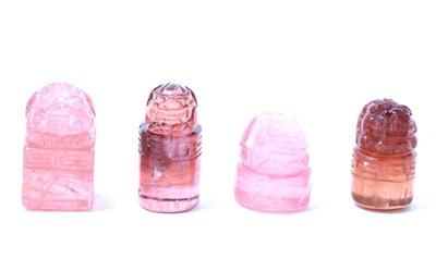 Lot 322 miniature pink tourmaline carved zoomorphic beasts