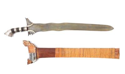 Lot 53 philippines wwii 5 wave moro kris w scabbard