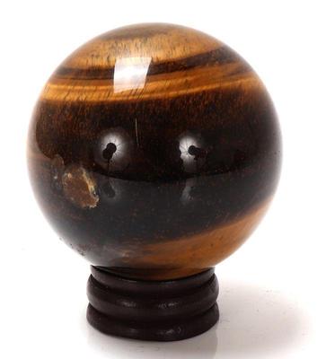 Lot 154 gorgeous natural tiger s eye sphere on stand