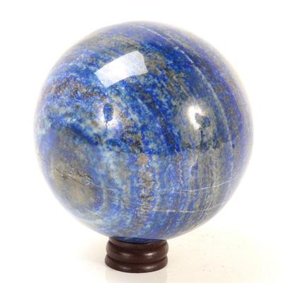Lot 168 gorgeous natural lapiz lazuli sphere with custom stand