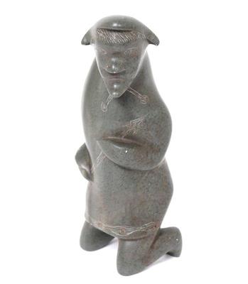 Lot 325 inuit eskimo hunter carving by eyitook