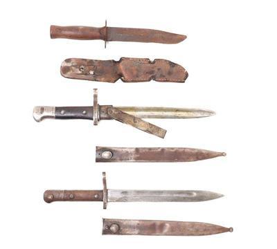 Lot 16 two mauser artillery bayonets mexican knife