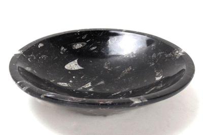 Lot 187 lovely large natural orthoceras fossil bowl wstand