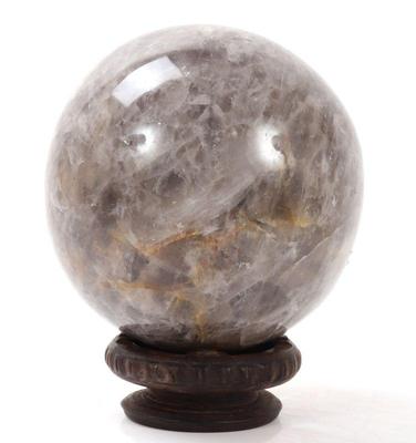 Lot 148 wonderful smoky quartz polished sphere wstand