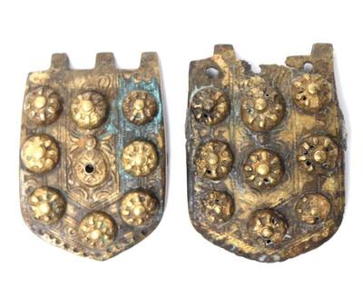 Lot 116 bulgarian ladies gilt brass belt buckles 19th c.