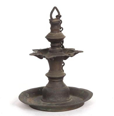 Lot 353 south indian or indonesian handing oil lamp 19th c.