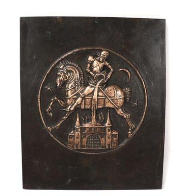 Lot 347 brass plaque of st florian