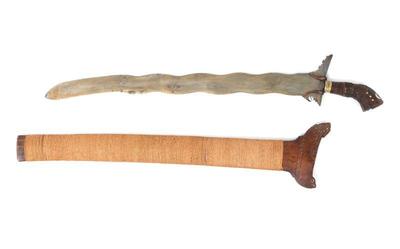 Lot 54 philippines moro kris sword w inset handle