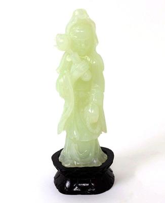 Lot 270 carved harstone statue of quan yin immortal