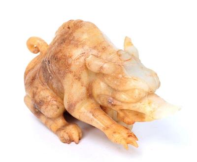 Lot 245 chinese hardstone carving of a beast