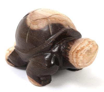 Lot 190 adorable petrified wood carved turtle