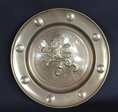 Lot 354 old brass alms dish