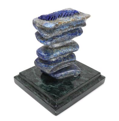 Lot 162 beautiful section of lapis lazuli tower with centipede