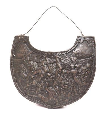 Lot 103 european battle scene cast iron gorget plate