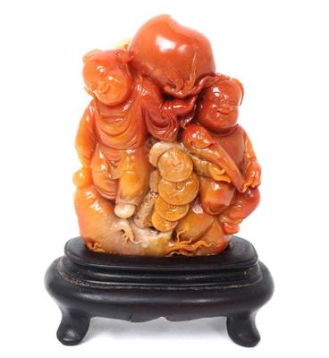 Lot 246 chinese red hardstone carving 191 grams