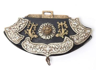 Lot 216 excellent silver brass tibetan purse, circa 1800s