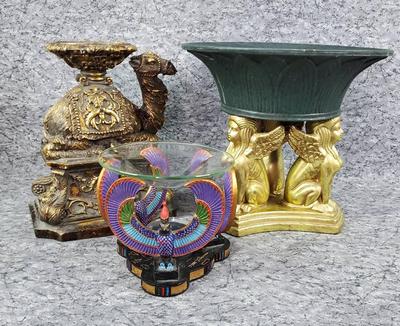 Egyptian Censer Incense Burner, Centerpiece, Indian Camel Candle Holder