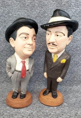 Esco 1970s Ceramic Abbott & Costello Statues 