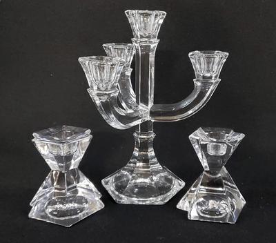 Crystal Candleabra and Candle Holders