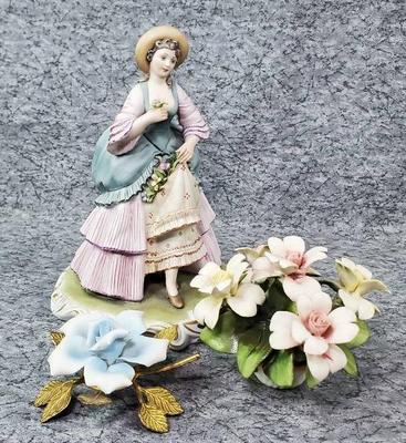 Capodimonte Figurines and Porcelain Florals
