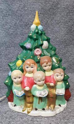 Vintage Ceramic Light-up Children's Choir at Christmas Tree