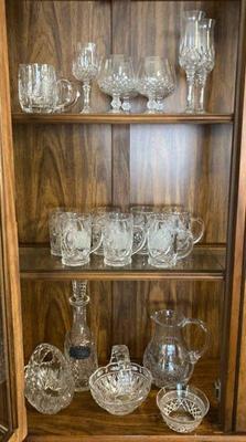 Crystal and clear glass decor, and servingware
