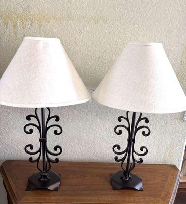 Brown metal lamps