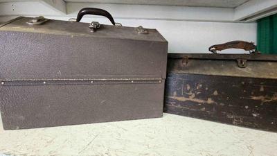 Vintage tool boxes large wrench socket set