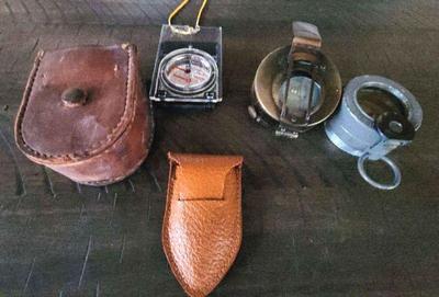 Collection of military compasses