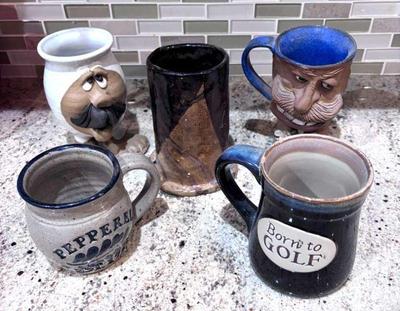 Fun clay handmade cups holder
