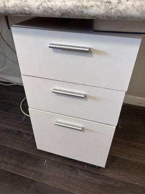 Smaller white filing cabinet