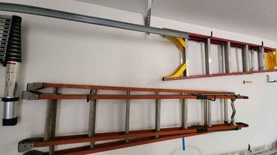 The red ladders 12 telescoping & 6' a frame