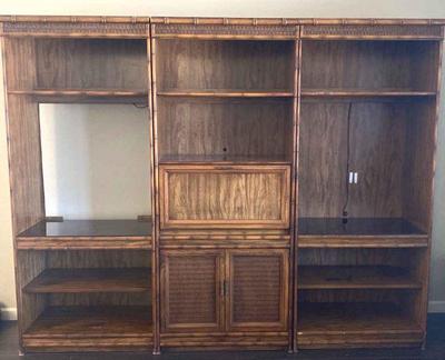 Mid century bamboo display cabinet 1970s