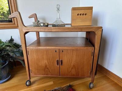 Teak bar cart