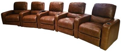 Set of 5 leather power theater seatimg