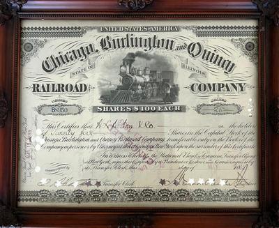 Antique 1893 Railroad Stock Certificate 